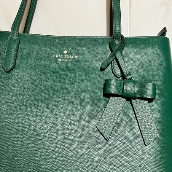 Kate Spade- deep jade green ‘Brynn’ tote bag w/bow. VGC. - Picture 2 of 6